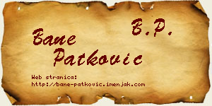 Bane Patković vizit kartica